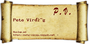 Pete Virág névjegykártya